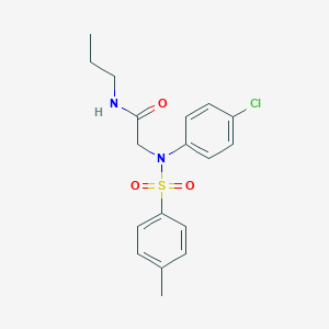 molecular formula C18H21ClN2O3S B425372 2-{4-chloro[(4-methylphenyl)sulfonyl]anilino}-N-propylacetamide 