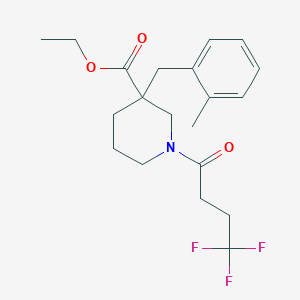 molecular formula C20H26F3NO3 B4253723 ethyl 3-(2-methylbenzyl)-1-(4,4,4-trifluorobutanoyl)-3-piperidinecarboxylate 