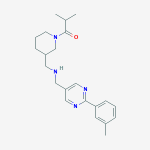 molecular formula C22H30N4O B4253732 1-(1-isobutyrylpiperidin-3-yl)-N-{[2-(3-methylphenyl)pyrimidin-5-yl]methyl}methanamine 