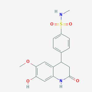 molecular formula C17H18N2O5S B4253740 4-(7-hydroxy-6-methoxy-2-oxo-1,2,3,4-tetrahydroquinolin-4-yl)-N-methylbenzenesulfonamide 
