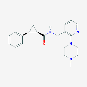 molecular formula C21H26N4O B4253748 (1R*,2R*)-N-{[2-(4-methyl-1-piperazinyl)-3-pyridinyl]methyl}-2-phenylcyclopropanecarboxamide 
