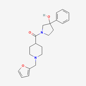 molecular formula C21H26N2O3 B4253753 1-{[1-(2-furylmethyl)piperidin-4-yl]carbonyl}-3-phenylpyrrolidin-3-ol 