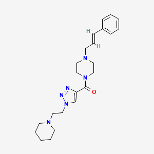 molecular formula C23H32N6O B4253755 1-[(2E)-3-phenyl-2-propen-1-yl]-4-({1-[2-(1-piperidinyl)ethyl]-1H-1,2,3-triazol-4-yl}carbonyl)piperazine 