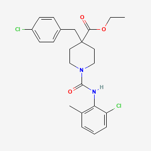 molecular formula C23H26Cl2N2O3 B4253773 ethyl 4-(4-chlorobenzyl)-1-{[(2-chloro-6-methylphenyl)amino]carbonyl}-4-piperidinecarboxylate 