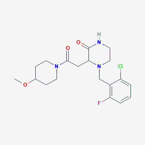 molecular formula C19H25ClFN3O3 B4253789 4-(2-chloro-6-fluorobenzyl)-3-[2-(4-methoxy-1-piperidinyl)-2-oxoethyl]-2-piperazinone 