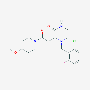 4-(2-chloro-6-fluorobenzyl)-3-[2-(4-methoxy-1-piperidinyl)-2-oxoethyl]-2-piperazinone