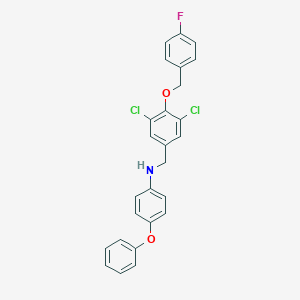molecular formula C26H20Cl2FNO2 B425379 N-{3,5-dichloro-4-[(4-fluorobenzyl)oxy]benzyl}-4-phenoxyaniline 