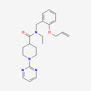 molecular formula C22H28N4O2 B4253804 N-[2-(allyloxy)benzyl]-N-ethyl-1-pyrimidin-2-ylpiperidine-4-carboxamide 