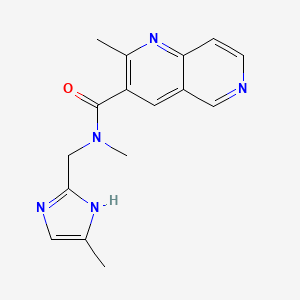 molecular formula C16H17N5O B4253838 N,2-dimethyl-N-[(4-methyl-1H-imidazol-2-yl)methyl]-1,6-naphthyridine-3-carboxamide trifluoroacetate 
