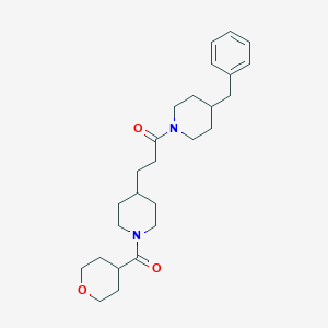 molecular formula C26H38N2O3 B4253848 4-benzyl-1-{3-[1-(tetrahydro-2H-pyran-4-ylcarbonyl)-4-piperidinyl]propanoyl}piperidine 