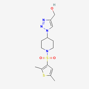 molecular formula C14H20N4O3S2 B4253852 (1-{1-[(2,5-dimethyl-3-thienyl)sulfonyl]-4-piperidinyl}-1H-1,2,3-triazol-4-yl)methanol 
