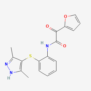 molecular formula C17H15N3O3S B4253868 N-{2-[(3,5-dimethyl-1H-pyrazol-4-yl)thio]phenyl}-2-(2-furyl)-2-oxoacetamide 