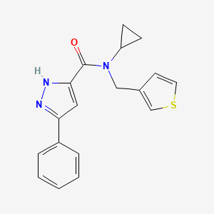 molecular formula C18H17N3OS B4253908 N-cyclopropyl-5-phenyl-N-(3-thienylmethyl)-1H-pyrazole-3-carboxamide 