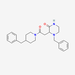 molecular formula C25H31N3O2 B4253914 4-benzyl-3-[2-(4-benzyl-1-piperidinyl)-2-oxoethyl]-2-piperazinone 