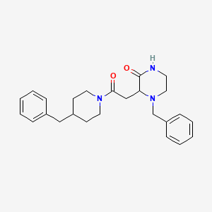 4-benzyl-3-[2-(4-benzyl-1-piperidinyl)-2-oxoethyl]-2-piperazinone