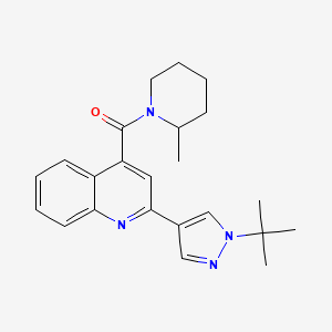 molecular formula C23H28N4O B4253923 2-(1-tert-butyl-1H-pyrazol-4-yl)-4-[(2-methylpiperidin-1-yl)carbonyl]quinoline 