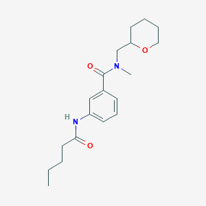 molecular formula C19H28N2O3 B4253930 N-methyl-3-(pentanoylamino)-N-(tetrahydro-2H-pyran-2-ylmethyl)benzamide 
