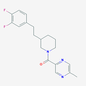 molecular formula C19H21F2N3O B4253937 2-({3-[2-(3,4-difluorophenyl)ethyl]-1-piperidinyl}carbonyl)-5-methylpyrazine 