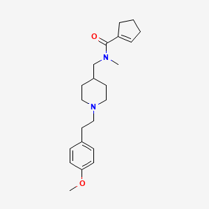 molecular formula C22H32N2O2 B4253938 N-({1-[2-(4-methoxyphenyl)ethyl]-4-piperidinyl}methyl)-N-methyl-1-cyclopentene-1-carboxamide 
