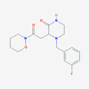 molecular formula C17H22FN3O3 B4253945 4-(3-fluorobenzyl)-3-[2-(1,2-oxazinan-2-yl)-2-oxoethyl]-2-piperazinone 