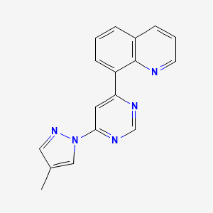 molecular formula C17H13N5 B4253946 8-[6-(4-methyl-1H-pyrazol-1-yl)-4-pyrimidinyl]quinoline 