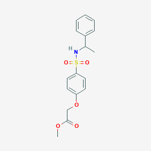 molecular formula C17H19NO5S B425395 Methyl (4-{[(1-phenylethyl)amino]sulfonyl}phenoxy)acetate 