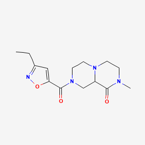 molecular formula C14H20N4O3 B4253954 8-[(3-ethylisoxazol-5-yl)carbonyl]-2-methylhexahydro-2H-pyrazino[1,2-a]pyrazin-1(6H)-one 