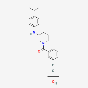 4-[3-({3-[(4-isopropylphenyl)amino]-1-piperidinyl}carbonyl)phenyl]-2-methyl-3-butyn-2-ol