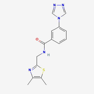 molecular formula C15H15N5OS B4253963 N-[(4,5-dimethyl-1,3-thiazol-2-yl)methyl]-3-(4H-1,2,4-triazol-4-yl)benzamide 