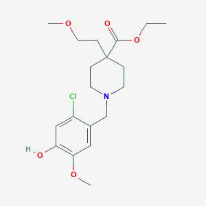 molecular formula C19H28ClNO5 B4253968 ethyl 1-(2-chloro-4-hydroxy-5-methoxybenzyl)-4-(2-methoxyethyl)-4-piperidinecarboxylate 