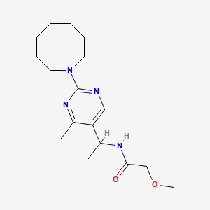 molecular formula C17H28N4O2 B4253993 N-{1-[2-(1-azocanyl)-4-methyl-5-pyrimidinyl]ethyl}-2-methoxyacetamide 