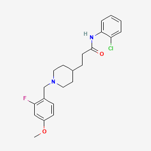 molecular formula C22H26ClFN2O2 B4254006 N-(2-chlorophenyl)-3-[1-(2-fluoro-4-methoxybenzyl)-4-piperidinyl]propanamide 