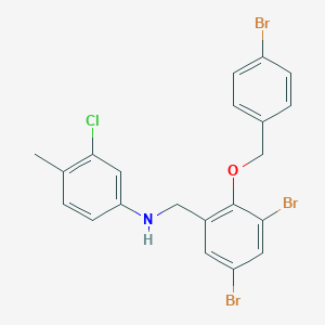 molecular formula C21H17Br3ClNO B425401 3-chloro-N-{3,5-dibromo-2-[(4-bromobenzyl)oxy]benzyl}-4-methylaniline 