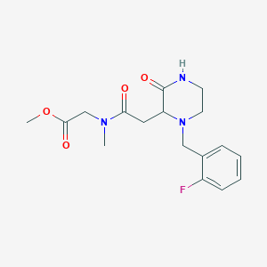 molecular formula C17H22FN3O4 B4254018 methyl N-{[1-(2-fluorobenzyl)-3-oxo-2-piperazinyl]acetyl}-N-methylglycinate 