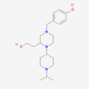 molecular formula C21H35N3O2 B4254019 4-{[3-(2-hydroxyethyl)-4-(1-isopropyl-4-piperidinyl)-1-piperazinyl]methyl}phenol 