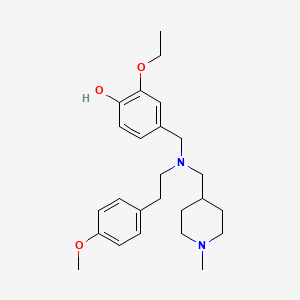 molecular formula C25H36N2O3 B4254052 2-ethoxy-4-({[2-(4-methoxyphenyl)ethyl][(1-methyl-4-piperidinyl)methyl]amino}methyl)phenol 