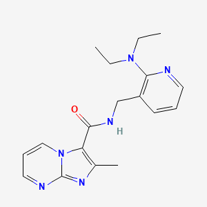 molecular formula C18H22N6O B4254081 N-{[2-(diethylamino)-3-pyridinyl]methyl}-2-methylimidazo[1,2-a]pyrimidine-3-carboxamide 