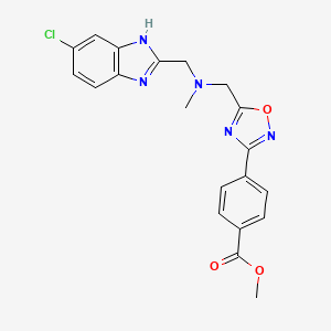 molecular formula C20H18ClN5O3 B4254088 methyl 4-(5-{[[(5-chloro-1H-benzimidazol-2-yl)methyl](methyl)amino]methyl}-1,2,4-oxadiazol-3-yl)benzoate 