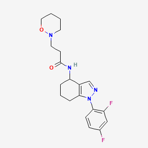 molecular formula C20H24F2N4O2 B4254092 N-[1-(2,4-difluorophenyl)-4,5,6,7-tetrahydro-1H-indazol-4-yl]-3-(1,2-oxazinan-2-yl)propanamide 