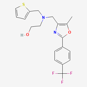 molecular formula C19H19F3N2O2S B4254105 2-[({5-methyl-2-[4-(trifluoromethyl)phenyl]-1,3-oxazol-4-yl}methyl)(2-thienylmethyl)amino]ethanol 