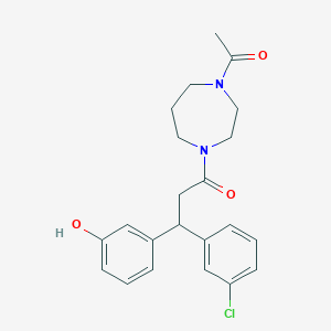 molecular formula C22H25ClN2O3 B4254115 3-[3-(4-acetyl-1,4-diazepan-1-yl)-1-(3-chlorophenyl)-3-oxopropyl]phenol 