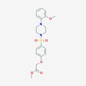 molecular formula C20H24N2O6S B425412 Methyl (4-{[4-(2-methoxyphenyl)-1-piperazinyl]sulfonyl}phenoxy)acetate 