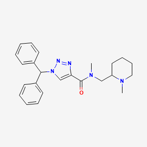 molecular formula C24H29N5O B4254130 1-(diphenylmethyl)-N-methyl-N-[(1-methyl-2-piperidinyl)methyl]-1H-1,2,3-triazole-4-carboxamide 