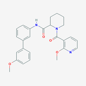 molecular formula C26H27N3O4 B4254140 N-(3'-methoxy-3-biphenylyl)-1-[(2-methoxy-3-pyridinyl)carbonyl]-2-piperidinecarboxamide 