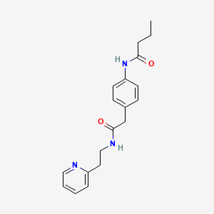 molecular formula C19H23N3O2 B4254153 N-(4-{2-oxo-2-[(2-pyridin-2-ylethyl)amino]ethyl}phenyl)butanamide 