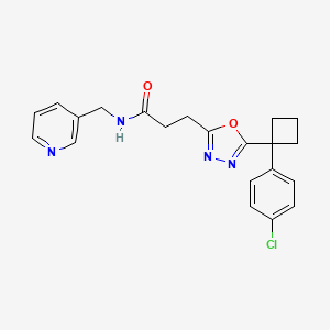 molecular formula C21H21ClN4O2 B4254160 3-{5-[1-(4-chlorophenyl)cyclobutyl]-1,3,4-oxadiazol-2-yl}-N-(3-pyridinylmethyl)propanamide 