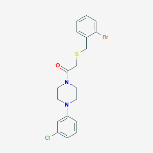 molecular formula C19H20BrClN2OS B425418 2-[(2-Bromobenzyl)sulfanyl]-1-[4-(3-chlorophenyl)piperazin-1-yl]ethanone 
