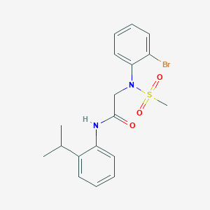 molecular formula C18H21BrN2O3S B425420 2-[2-bromo(methylsulfonyl)anilino]-N-(2-isopropylphenyl)acetamide 