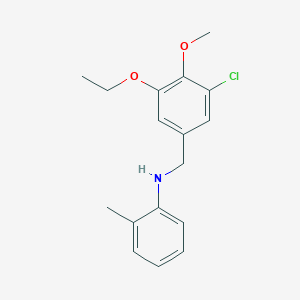 molecular formula C17H20ClNO2 B425421 N-(3-chloro-5-ethoxy-4-methoxybenzyl)-N-(2-methylphenyl)amine 