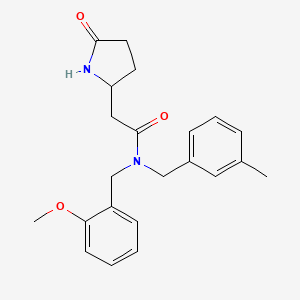molecular formula C22H26N2O3 B4254213 N-(2-methoxybenzyl)-N-(3-methylbenzyl)-2-(5-oxopyrrolidin-2-yl)acetamide 